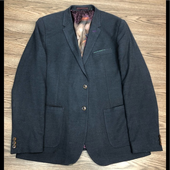 Ted Baker Other - Ted Baker Navy & Blue Check Knit  Blazer XL or 7